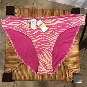 Pink Zebra Print Bikini Bottoms Aerie